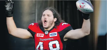  ?? AL CHAREST / POSTMEDIA NEWS FILES ?? Stampeders linebacker Alex Singleton is nominated for three honours in the CFL’s MOP awards.