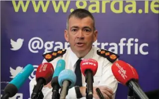  ??  ?? Garda Commission­er Drew Harris has stated that Garda attire when evicting protesters from a vacant commercial premises in Dublin recently ‘was not correct’.