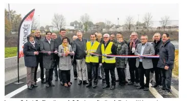  ??  ?? La nouvelle bretelle d’insertion sur la 2x2 voies en direction de Nantes a été inaugurée.