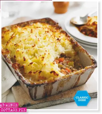  ??  ?? prefer beef? swap the lamb mince and stock to make it a cottage pie classic dish