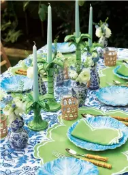  ??  ?? Serena tablescape to keep, €375 for four (excluding cutlery and tablecloth)…
