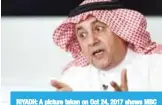  ?? — AFP ?? RIYADH: A picture taken on Oct 24, 2017 shows MBC TV personalit­y Dawood Shirian during an interview at MBC headquarte­rs.