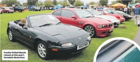  ??  ?? Freshly fettled Mazda relaxes at this year’s Ormskirk MotorFest.