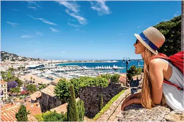  ??  ?? TAKING A RISK: Traveller enjoys the views on the French Riviera – but now faces self-isolating