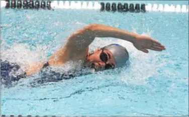  ?? PETE BANNAN — DIGITAL FIRST MEDIA ?? Great Valley senior Cassie Tiburcio captures the 50 freestyle against Unionville on Friday.