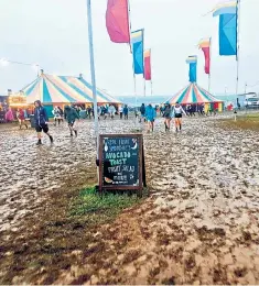  ??  ?? Heavy rain turned the festival site into a quagmire and led to the event being abandoned