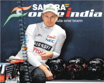  ?? FOTO: DPA ?? Bald in einer anderen Box: Nico Hülkenberg, noch Force India, demnächst Renault.