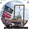  ?? ?? The gallows erected by the mob near the US Capitol, on January 6, 2021