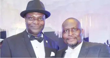  ?? ?? Chairman, Nigerian Bar Associatio­n (NBA), Benin Branch , Nosa Francis Edo-Osagie (left) and past Chairman NBA Benin Branch Annual Bar Dinner Committee Mr Jefferson Uwoghiren, at the NBA Benin Branch Annual Dinner held in Benin ...recently