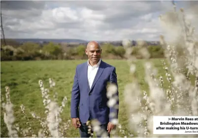  ?? James Beck ?? > Marvin Rees at Brislingto­n Meadows after making his U-turn