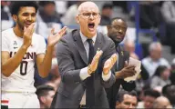  ?? Jessica Hill / Associated Press ?? UConn and coach Dan Hurley are as ready as any team in the country to begin on-court practices Monday.