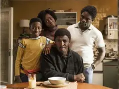  ?? (Sky UK) ?? Elba with (l-r) Sammy Kamara, Madeline Appiah and Jimmy Akingbola as the Easmon family from Sierra Leone but now living in London