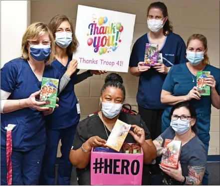  ?? SUBMITTED PHOTO ?? Workers at Chester County Health Department got a treat from Uwchlan Hills Elementary School Brownie Troop 41, who donated five cases of Girl Scout cookies for the work they have been doing during the pandemic.