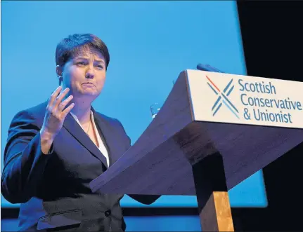  ??  ?? HARD LESSONS: Scottish Conservati­ve Party leader Ruth Davidson branded the SNP’s record on education a ‘mark of shame’. Picture: Mark Runnacles