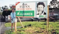  ?? PHOTO: SUPPLIED ?? Political arena . . . Prof Flynn also stood for the Alliance in Dunedin North.