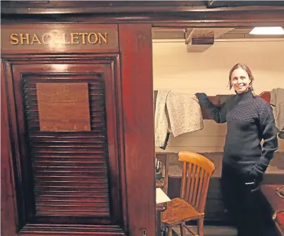  ?? Picture: Kris Miller. ?? Wendy Searle in Shackleton’s cabin aboard RRS Discovery.