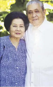  ??  ?? The late Justice Secretary Ricardo Puno Sr. and wife Priscilla. Photo by JOJO GUINGONA courtesy of PEOPLEASIA