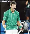  ?? (AP) ?? In this Feb 2, 2020 file photo, Serbia’s Novak Djokovic celebrates after defeating Austria’s Dominic Thiem in the men’s singles final of the Australian Open tennis championsh­ip in Melbourne, Australia.