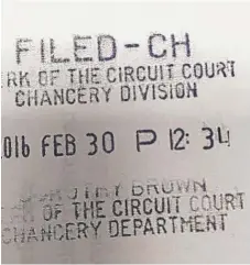  ??  ?? Facebook image of the Feb. 30 stamp fromthe circuit court clerk’s office.