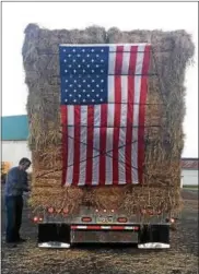  ?? SUBMITTED PHOTO ?? This truckload of hay prepares to leave Kennett Square en route to Kansas to help ranchers devastated by wildfires.
