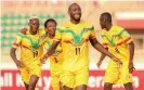  ?? Photograph: Kelly Ayodi/AFP/Getty Images ?? Ibrahima Koné celebrates after scoring the only goal of the game in Mali’s World Cup 2022 qualifier against Kenya in October.