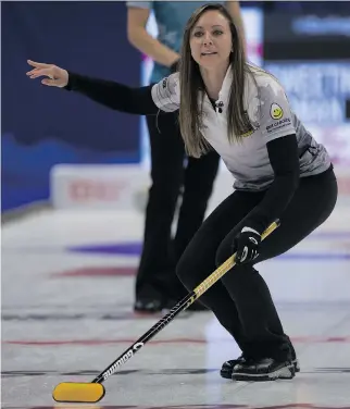  ?? MICHAEL BURNS PHOTO ?? Rachel Homan defeated Val Sweeting 7-5 Thursday to improve to 6-1 at the Roar of the Rings Canadian Olympic curling trials in Ottawa, guaranteei­ng at least a spot in a tiebreaker match.