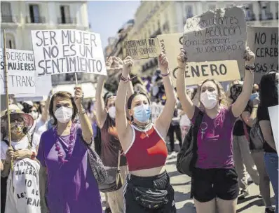  ?? Alejandro Martínez Vélez / Europa Press ?? Protesta feminista a Madrid el mes de juny passat.