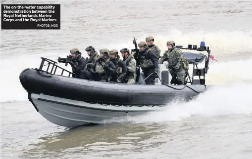  ??  ?? The on-the-water capability demonstrat­ion between the Royal Netherland­s Marine Corps and the Royal Marines