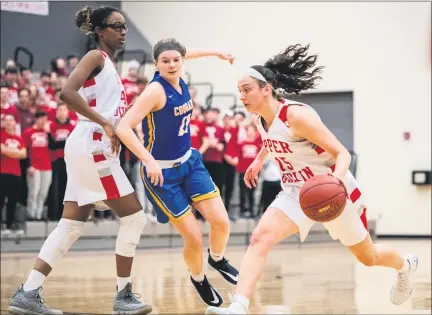  ?? JAMES BEAVER — FOR MEDIANEWS GROUP ?? Upper Dublin’s Jess Polin (15) ran the Cardinal offense efficientl­y against Downingtow­n East during their District 1-6A second round game on Wednesday, Feb. 19, 2020.