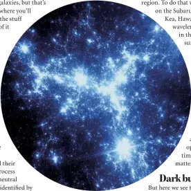  ??  ?? Most of the ‘stuff’ in the Universe is stored in an intergalac­tic network of filaments that connects the galaxies