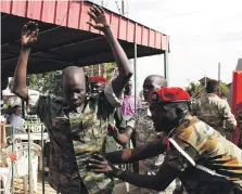  ?? Reuters ?? A South Sudanese soldier is checked by security as he arrives for sentencing at a military court in the capital, Juba