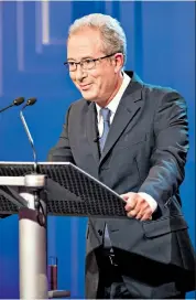  ??  ?? Talking funny: Ben Elton gives the inaugural Ronnie Barker lecture