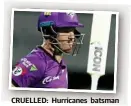  ?? Photo: Getty ?? CRUELLED: Hurricanes batsman D’Arcy Short.