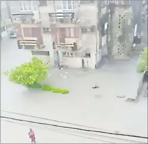  ?? (Courtesy pic) ?? Flooded streets of Beira city in Mozambique after Tropical Cyclone Freddy made a landfall at Beira City yesterday.