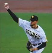  ?? DENIS POROY AP ?? Padres starting pitcher Joe Musgrove struck out eight and only allowed three hits in six innings.