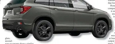  ?? HONDA ?? The Honda Passport's standard-in-Canada all-wheel-drive system works full time, sending at least five per cent of engine output to the rear wheels at all times. The proactive system features torque vectoring, which sends more power to the outside wheels while cornering.