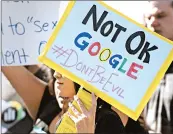  ?? NOAH BERGER/AP ?? Google employees walked out Nov. 1 to protest the company’s handling of sexual misconduct allegation­s.