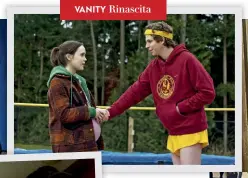  ??  ?? DICHIARAZI­ONI
Sopra, con Michael Cera in Juno. A sinistra, una presa di posizione contro le iniziative di legge anti-trans e il discorso del 2014 a Las Vegas in cui Page fa il suo coming out. A destra, un’immagine via Twitter del 2016 e l’attore nel 2005.