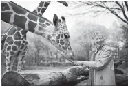  ?? ELAISA VARGAS/ROUNDSTONE COMMUNICAT­IONS ?? Canadian zoologist Anne Innis Dagg visits Brookfield Zoo Chicago in 2016. A trip to the zoo with her mother 80 years earlier inspired her research into giraffes.