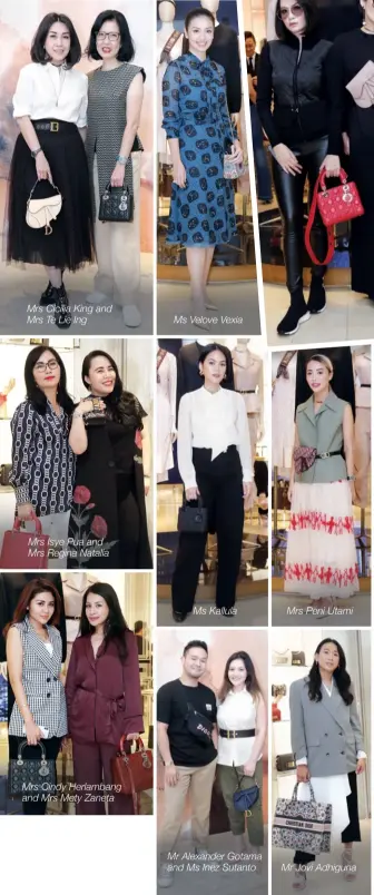  ??  ?? Mrs Cicilia king and Mrs Te lie Ing Mrs Isye Pua and Mrs regina natalia Mrs Cindy Herlambang and Mrs Mety Zaneta Ms Velove Vexia Ms kallula Mr Alexander Gotama and Ms Inez Sutanto Mrs Peni Utami Mr Jovi Adhiguna The insider Mrs Selvi Oktavia and Mrs Marcella Santoso