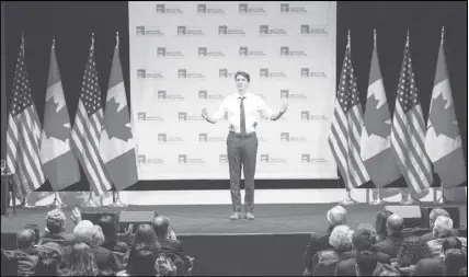  ?? CP PHOTO ?? Prime Minister Justin Trudeau speaks to students at the University of Chicago.