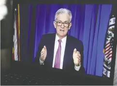  ?? DANIEL ACKER / BLOOMBERG FILES ?? Says Jerome Powell, chairman of the Federal Reserve: “We don’t really think we’d be successful in every case in picking the exact right time to intervene in markets.”