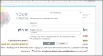  ??  ?? Setting a password can instantly boost your document security.