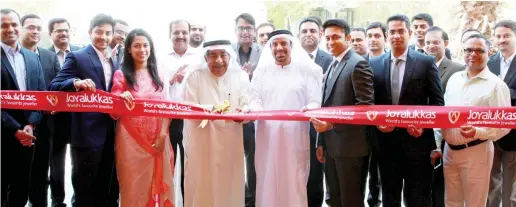  ??  ?? The new showroom at Lulu Village was recently inaugurate­d by Jassim Ibrahim Alhasawi, director, Joyalukkas Jewellery, UAE, and Mustafa Alshareef, vice president, government & VVIP Dubai region, Etisalat, in a grand ceremony.