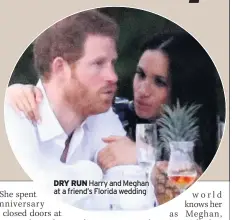  ??  ?? DRY RUN Harry and Meghan at a friend’s Florida wedding