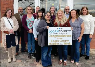  ?? COURTESY PHOTO ?? The Logan County Arts League is #tyingtheco­mmunitytog­ether as this week’s Logan County Chamber of Commerce Business of the Week. Front row, from left; Melissa Craddock, Jane Desanti, Mandy Ritter and Loretta Davidson, back row, from left; Richard Ontiveros Mandi Rogers, Michelle Meade, Sarah Davis, Pete Youngers, Linda Merkle.