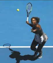  ?? Scott Barbour / Getty Images ?? Serena Williams made short work of a third-round match against Nicole Gibbs with a 6-1, 6-3 victory.