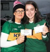  ?? Jackie O’Neill and Saoirse Ahern out in support of the Kingdom on Saturday night. ??