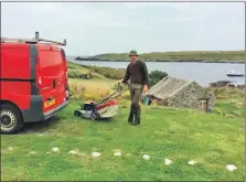  ?? ?? Tom, ready for action with his van and lawnmower.