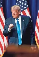  ?? POOL PHOTO BY CHRIS CARLSON ?? President Donald Trump addresses the Republican National Convention on Monday in Charlotte, North Carolina.